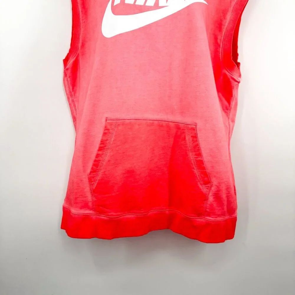 Nike Solstice Sleeveless Hoodie Ombre Pink Graphic Oversized Pullover Top XL - Picture 5 of 12